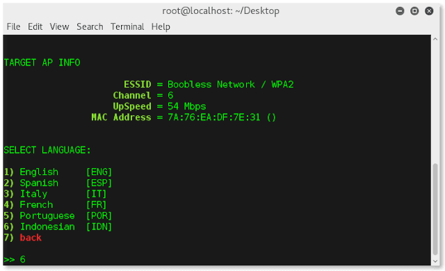 select language select indonesian Custom Linset Airmon-ng