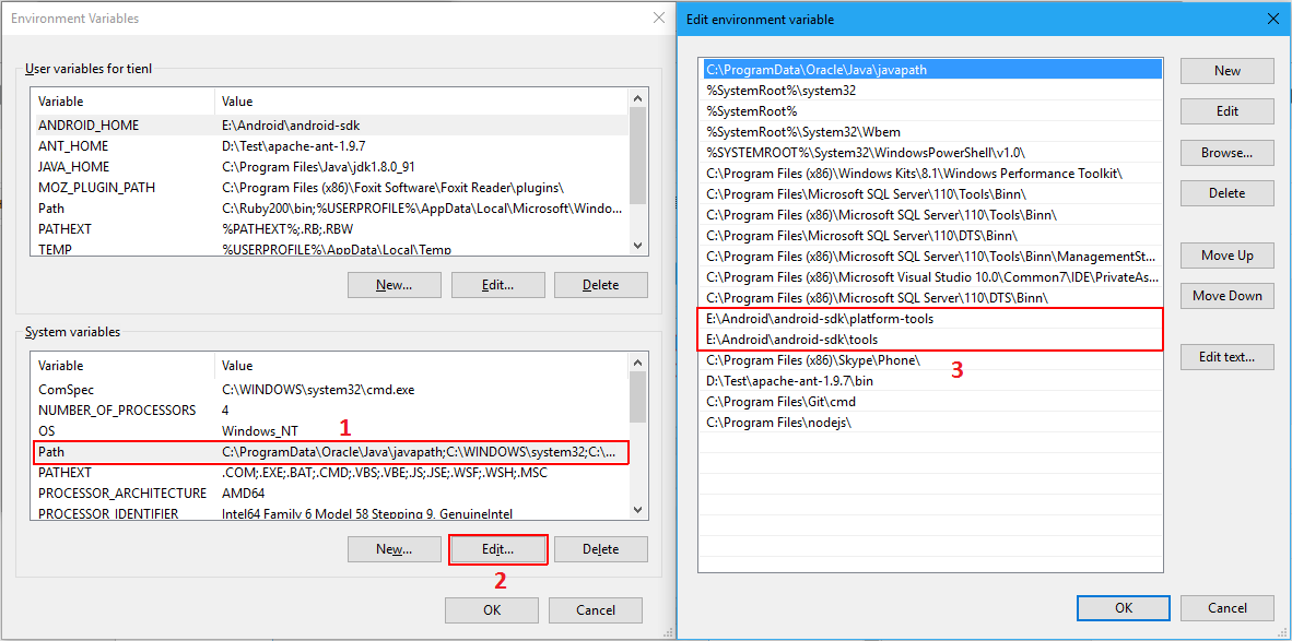 Hướng dẫn cài đặt Android SDK và Java JDK - Le Quyet Tien