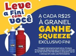 Promoção Fini 2018 Compre Ganhe Squeeze Exclusivo