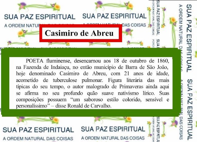 PARNASO DE ALEM TUMULO-Lembranças-Casimiro de Abreu