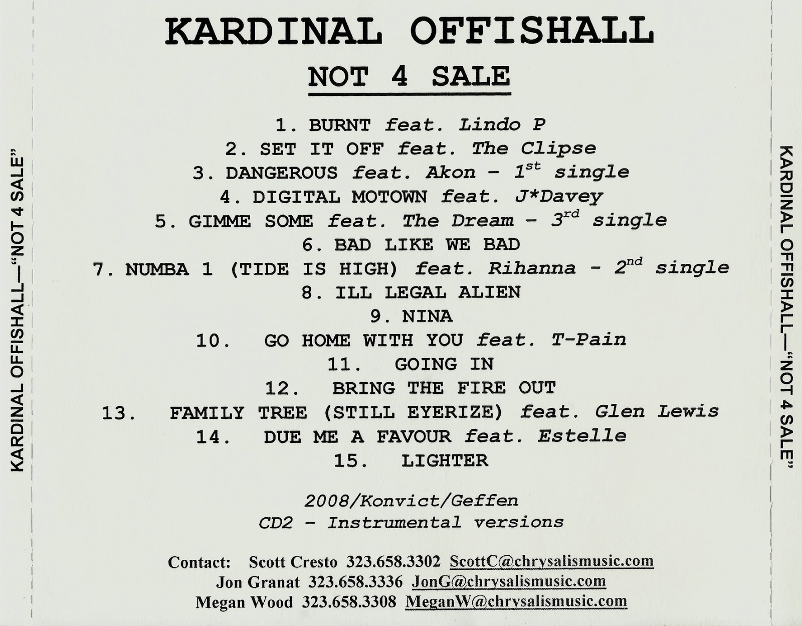 Not 4 Sale - Kardinal Offishall Songs, Reviews, Credits