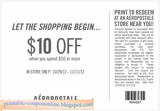Aeropostale coupon code april 2018