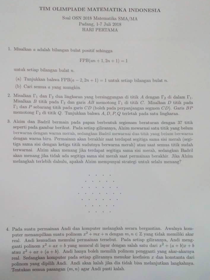 Pembahasan osk matematika sma 2018