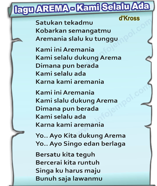 Lagu Arema-Kami Selalu Ada Kami Ini Aremania Yo Ayo Kita Dukung Arema