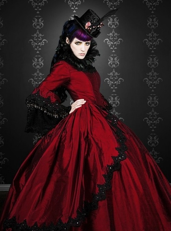 Devilinspired Gothic Clothing: Black and Red Gothic Wedding Dresses