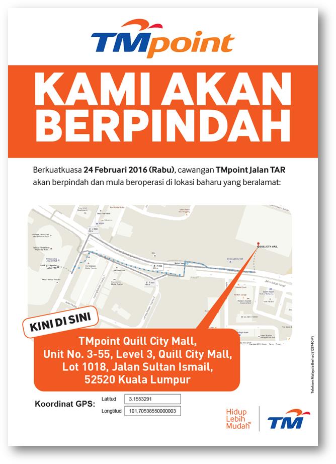 TMpoint Jalan TAR Relocated to Quill City Mall, Kuala Lumpur - UniFi