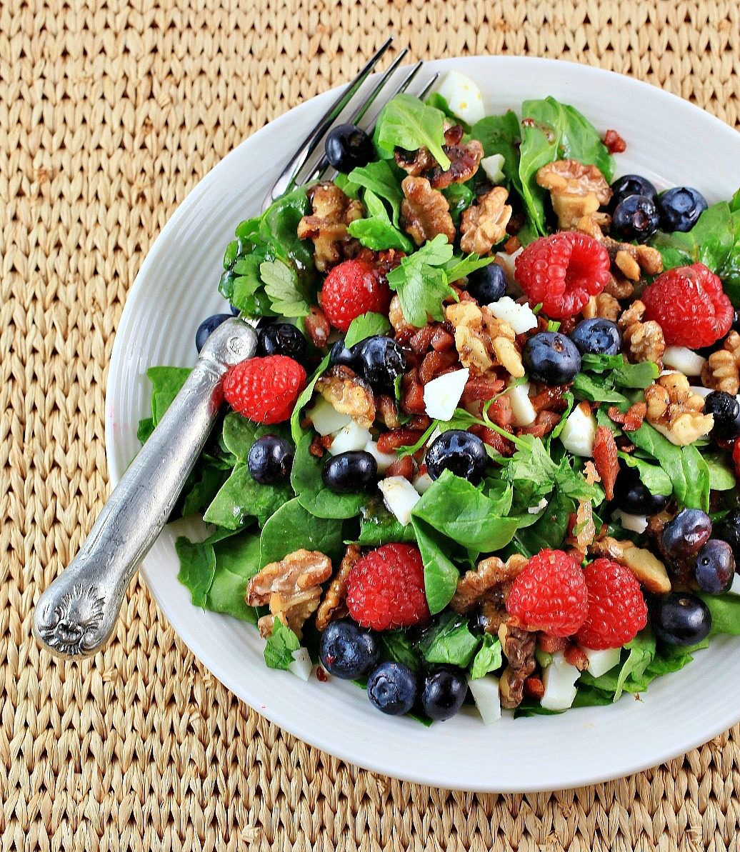 Rattlebridge Farm: Spinach Salad with Berries and a Warm Pancetta Dressing