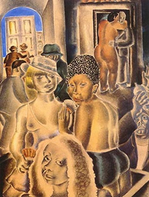 Mangue - Di Cavalcanti. Mangue, pintura de Di Cavalcanti #PraCegoVer