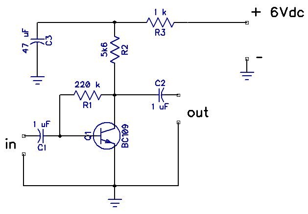 Preamp Mic 1 Transistor  Skema Rangkaian  Elektronika