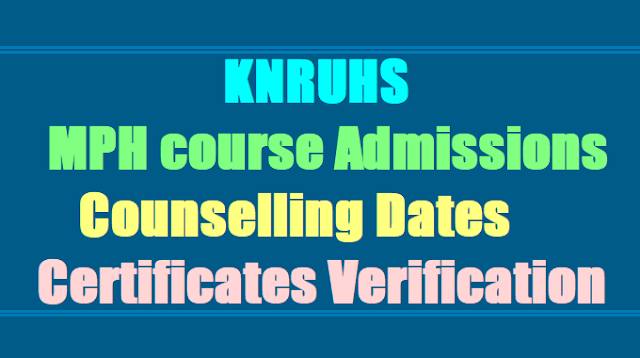 KNRUHS MPH course Merit list, Counselling dates, Certification verification 2017 KNRUHS MPH course Merit list, Counselling dates, Certification verification 2017