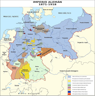 Extensión del Imperio alemán, a partir de 1871. Extensión del Imperio alemán, a partir de 1871.