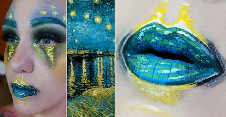 Arte efímero en la cara, belleza