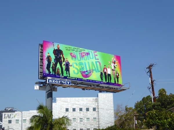 Suicide Squad film billboard Sunset Strip Suicide Squad film billboard