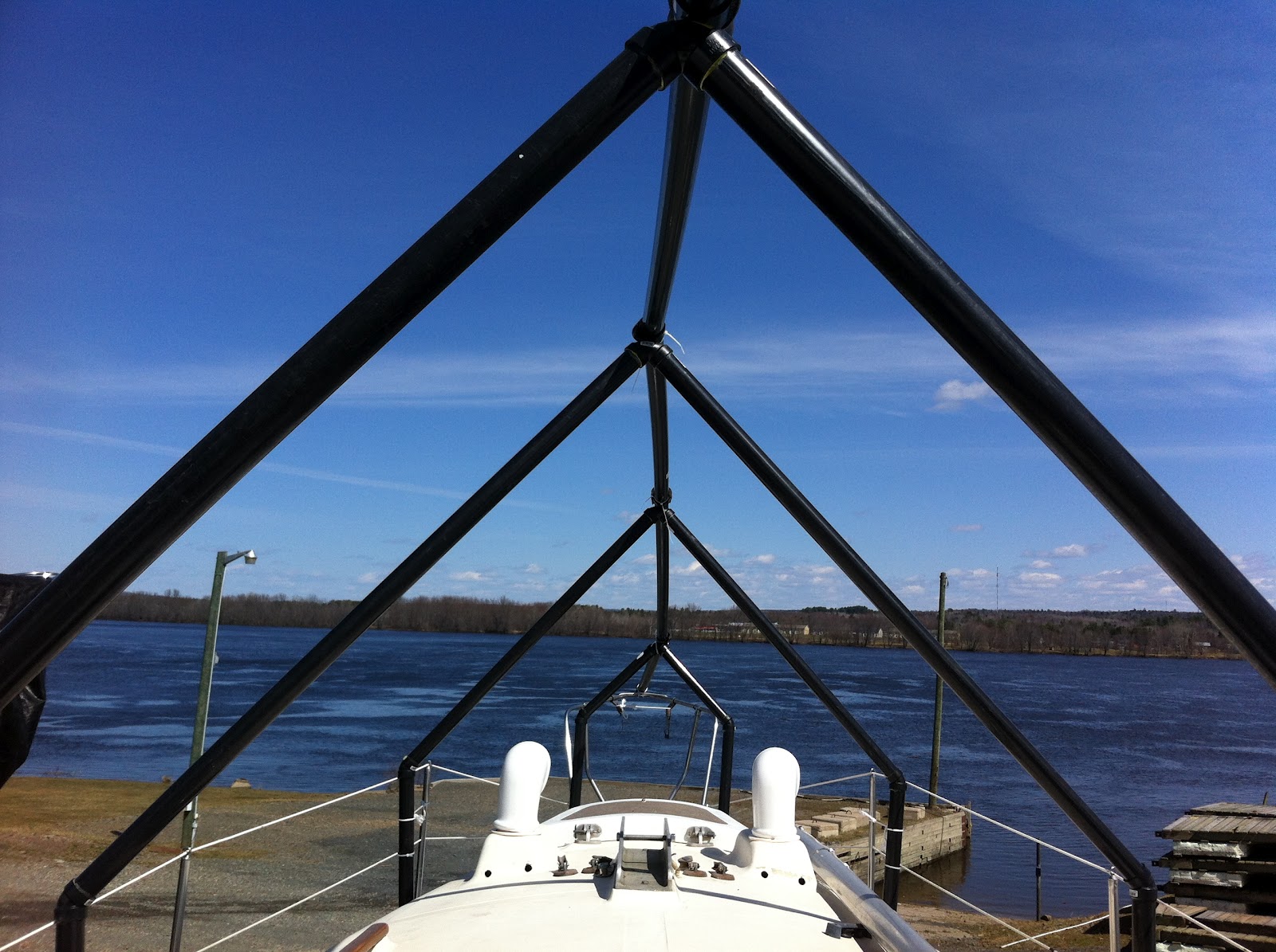 afloat: pvc pipe winter boat cover frame