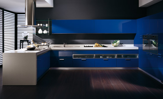 Diseños de cocinas modernas color azul | Ideas para decorar, diseñar y