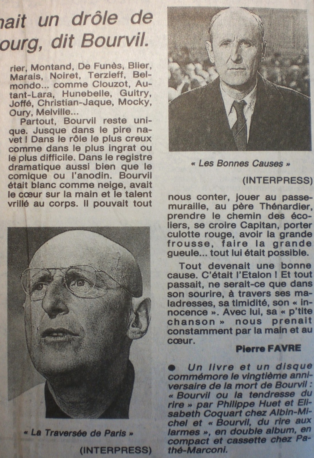 Quelle Est La Cause Du Décès De Bourvil LE PLEIN DE SUPER: BOURVIL - 23 septembre 1970