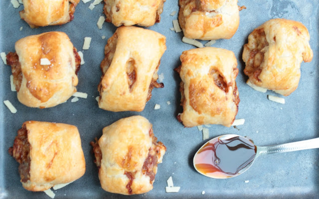 Cheese and marmite sausage rolls