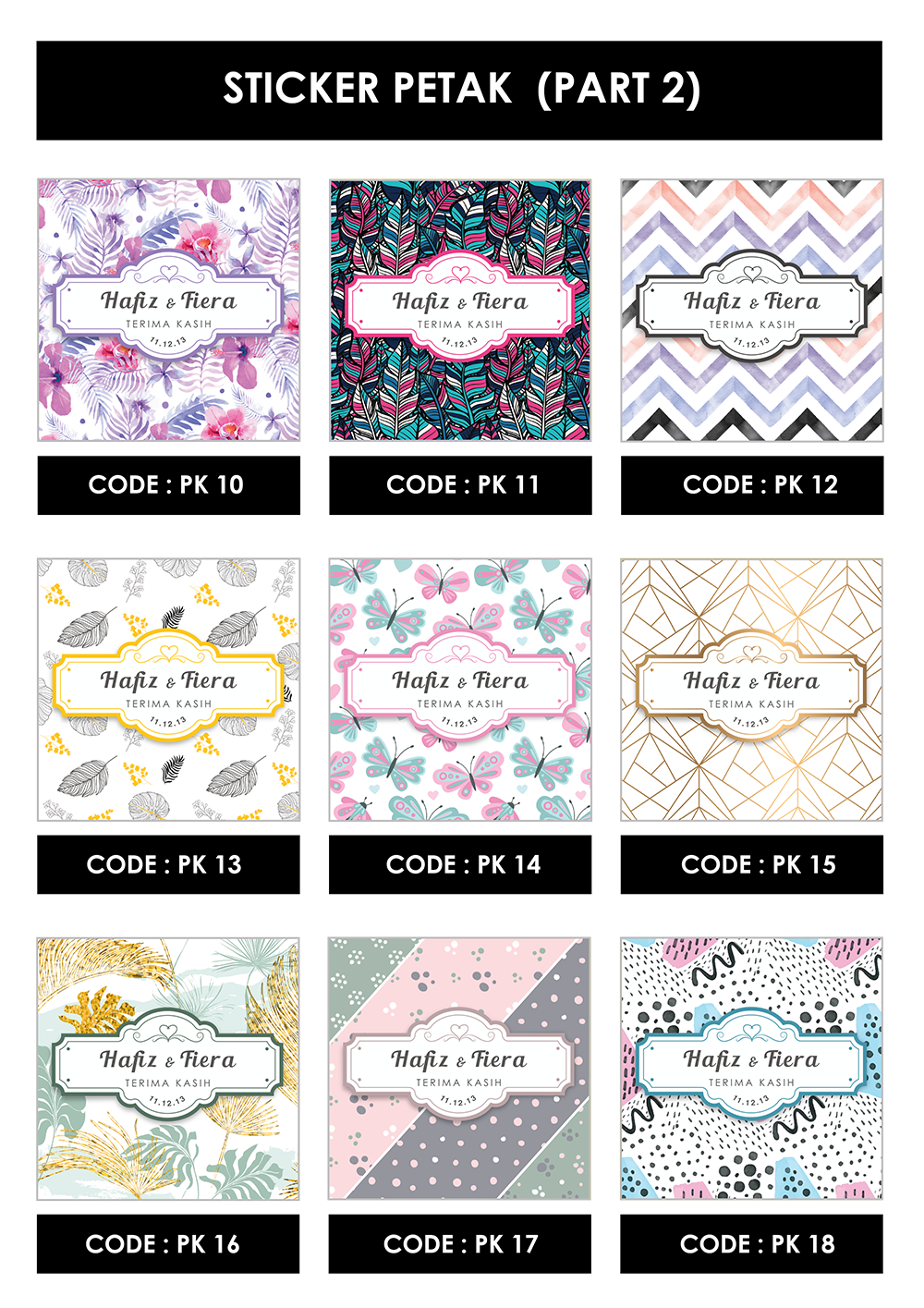 Sticker Kahwin Sticker Comel