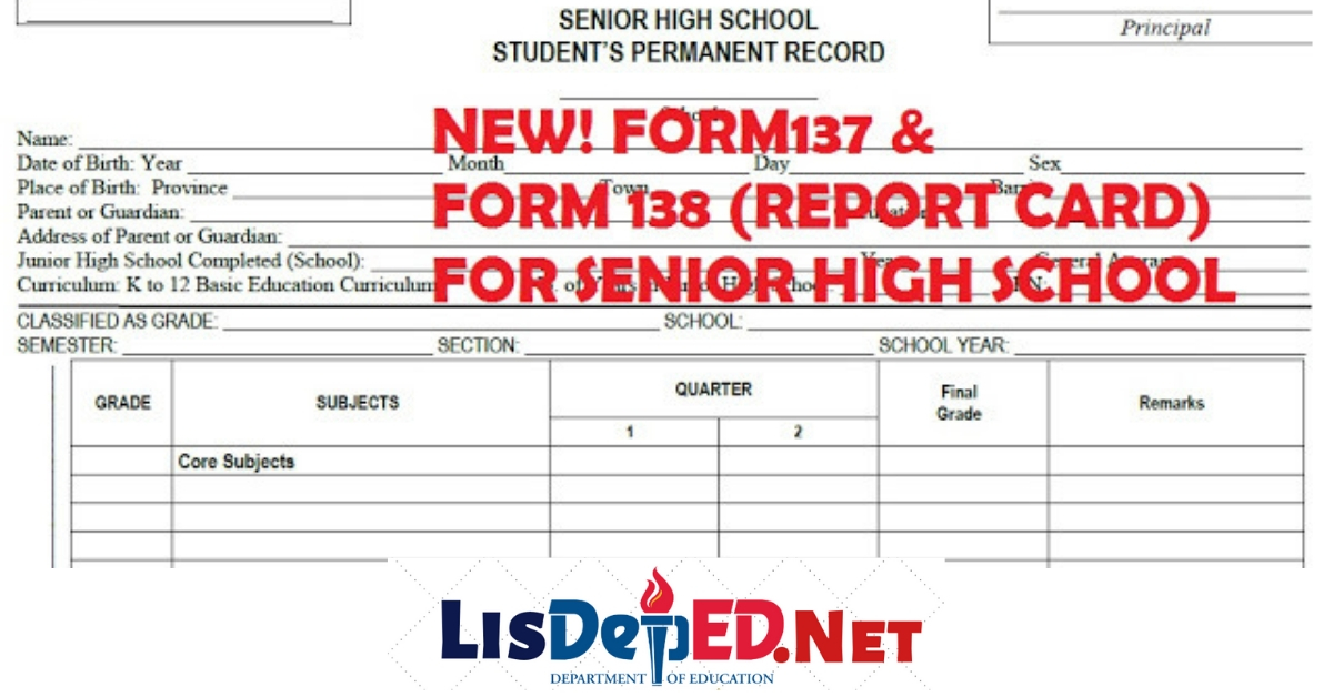 Deped Form 137 And Form 138 Download