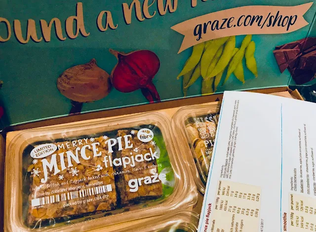 A graze box with a close up of the flapjack packet