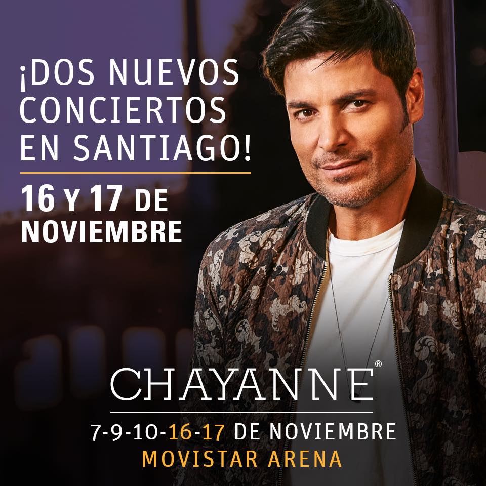 Confirmados dos conciertos más de CHAYANNE en Santiago el 16 y 17 de noviembre