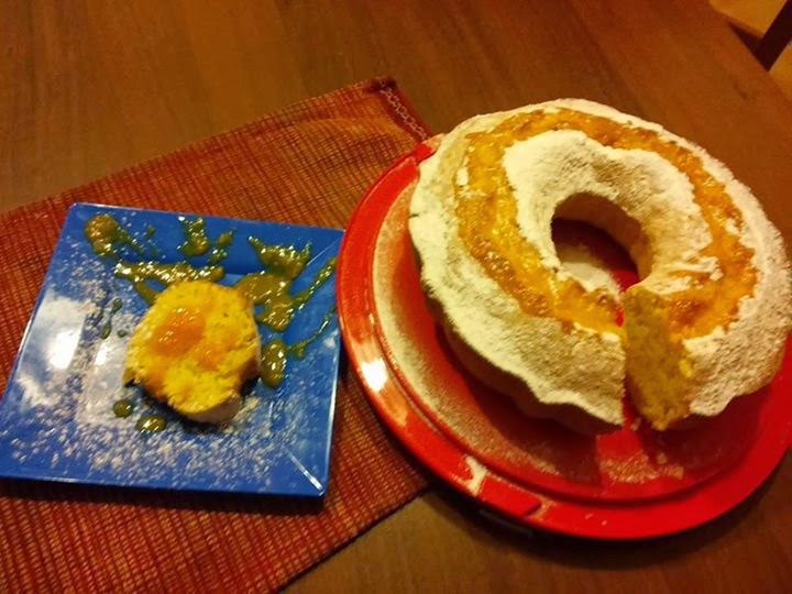 con e senza bimby, ciambella con salsa all'arancia