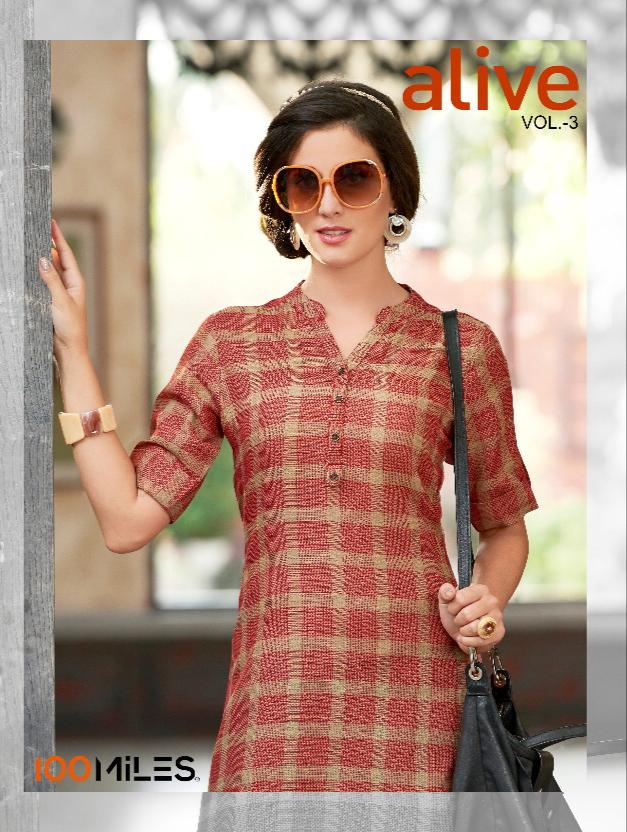 100 miles Alive vol 3 Cotton casual kurtis