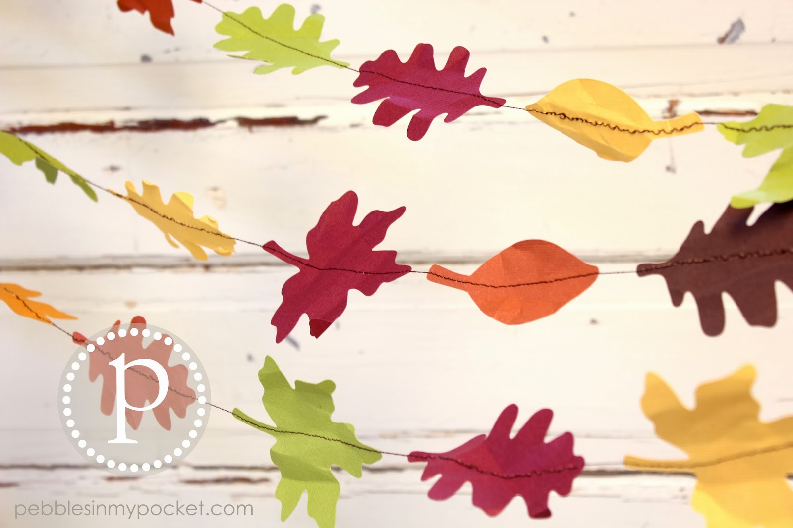 Pebbles in my pocket blog beautiful fall leaf garland paper crafts