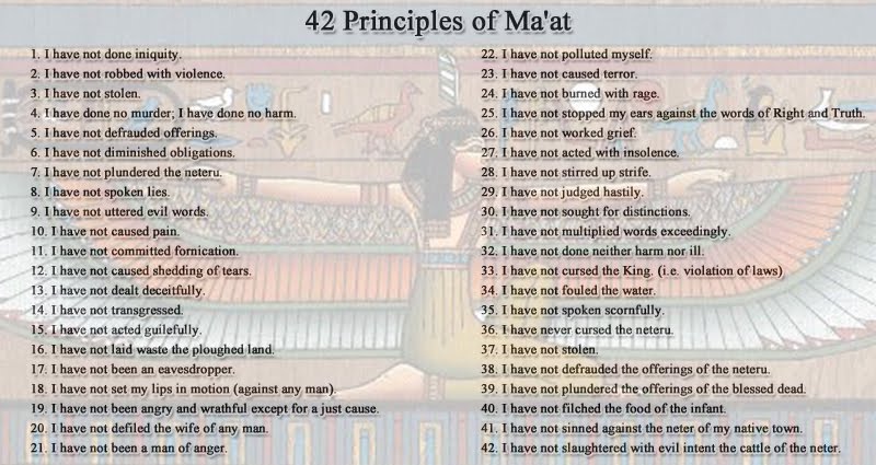 Kemet: 42 Principles of MAAT