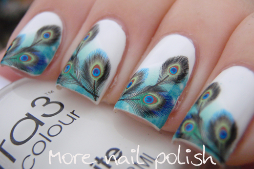 Blue Peacock Feather Nail Design Ideas - wide 6