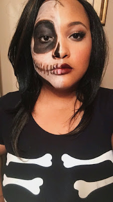 HALF GLAM/HALF SKULL MAKEUP