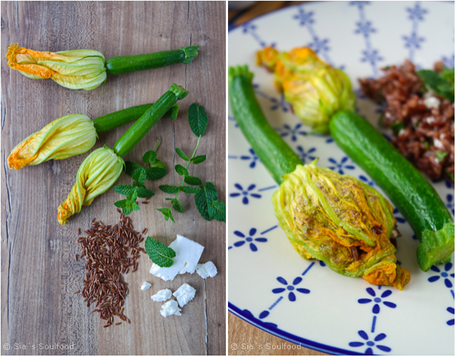 sia´s soulfood foodblog: Gefüllte Zucchiniblüten mit rotem Reis und ...