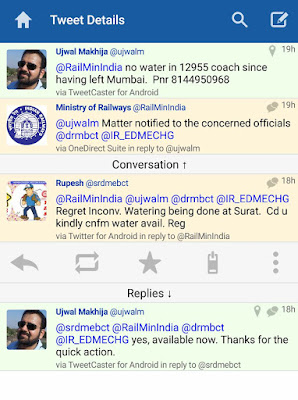 Twitter Conversation with RailMinIndia