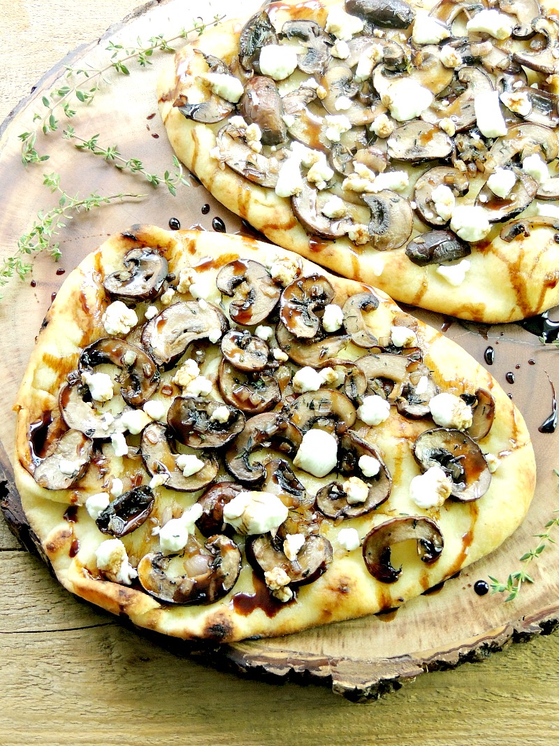 Mushroom Goat Cheese Flatbread Pizzas Bobbi's Kozy Kitchen