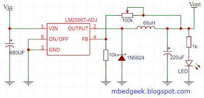 LM2596 Adjustable Buck Converter Schematic