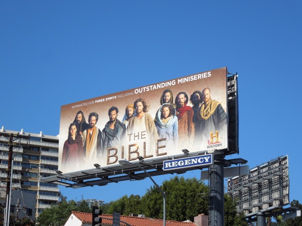 The Bible Emmy 2013 nomination billboard Sunset Strip Bible Emmy 2013 nomination billboard