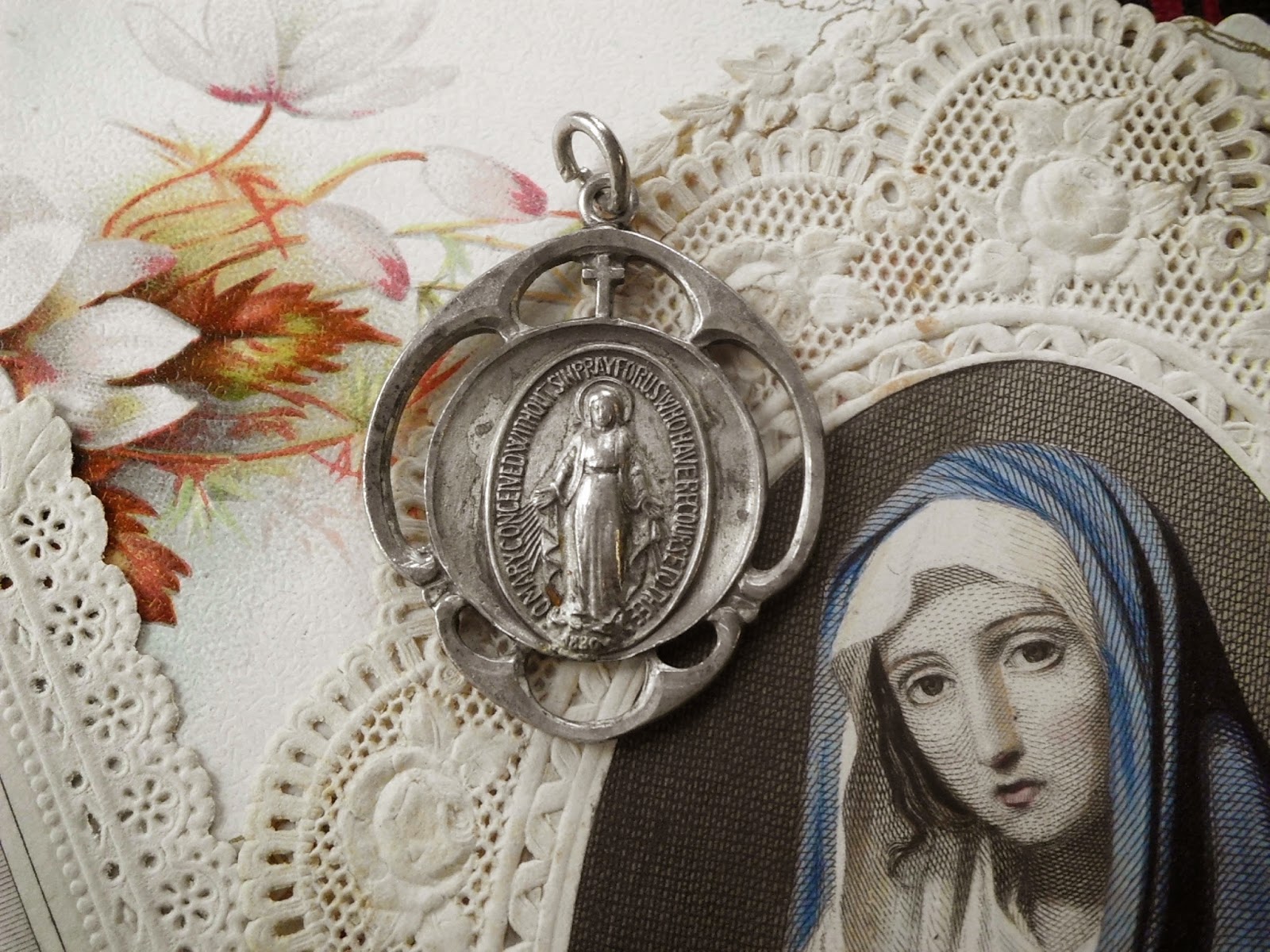Vintage Religious Medals: Vintage STERLING Virgin Mary Miraculous Medal ...