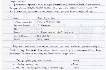 Contoh Surat Lamaran Kerja Tulis Tangan Kertas Folio Dan Hvs