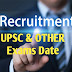 Upcoming UPSC And Other All Indian Job Exams Dates