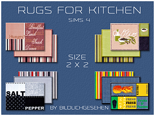 Sims 4 CC's - The Best: Kitchen Rugs by Bildlichgesehen