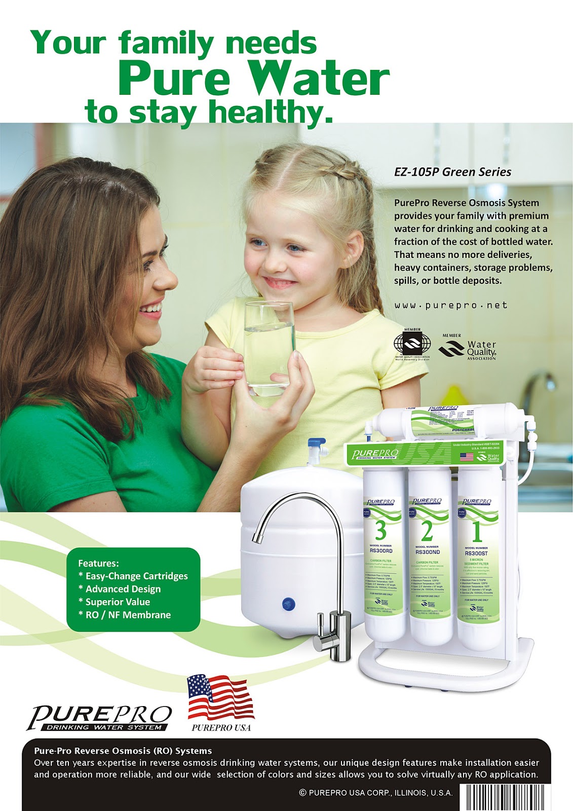 PurePro® EZ105 / EZ105P EasyChange Reverse Osmosis Water Filtration