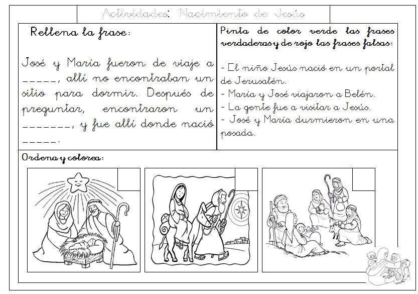Actividades: Nacimiento de Jesús