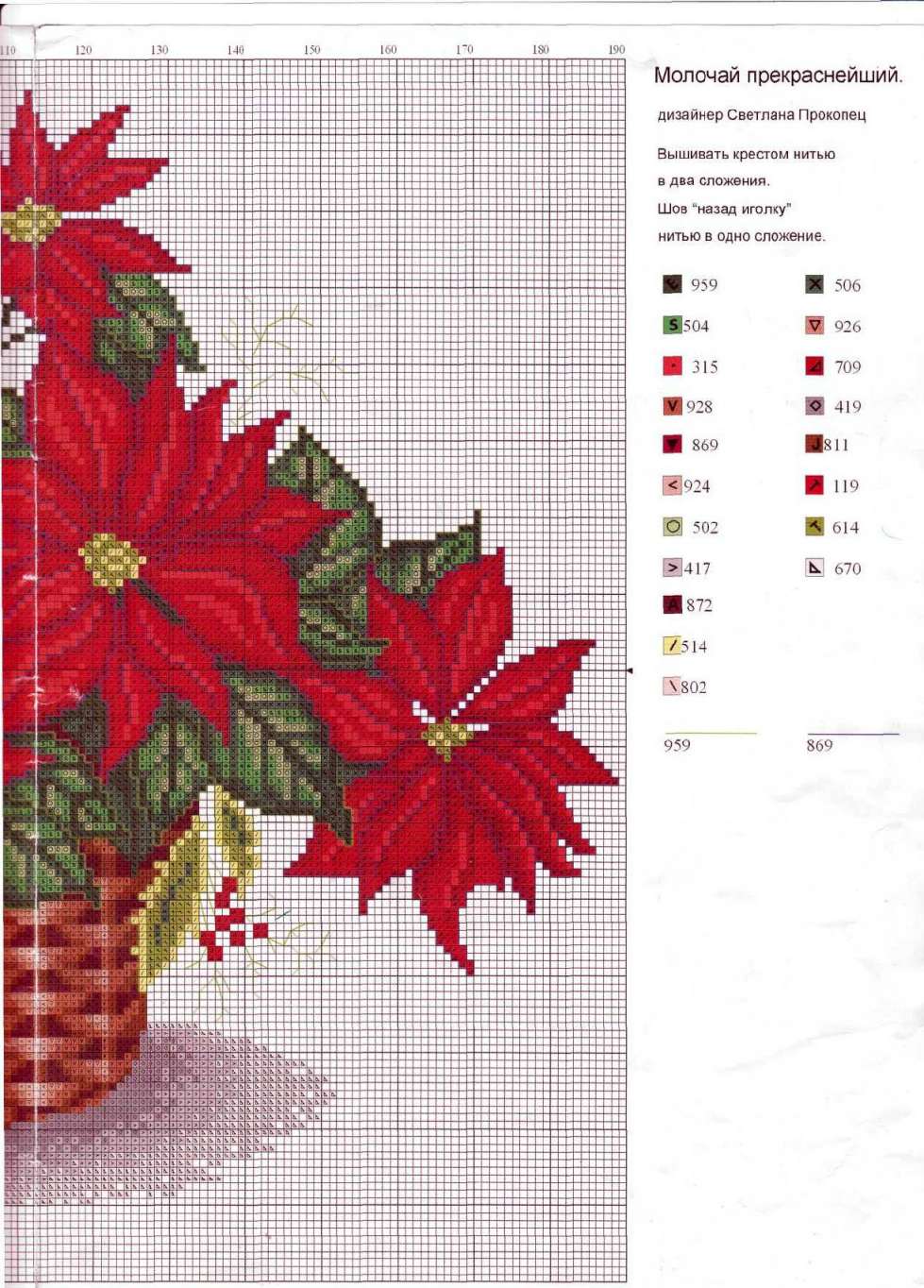 Toallas bordadas maravillosas Flores Navidad punto de cruz - Gratis Punto de cruz