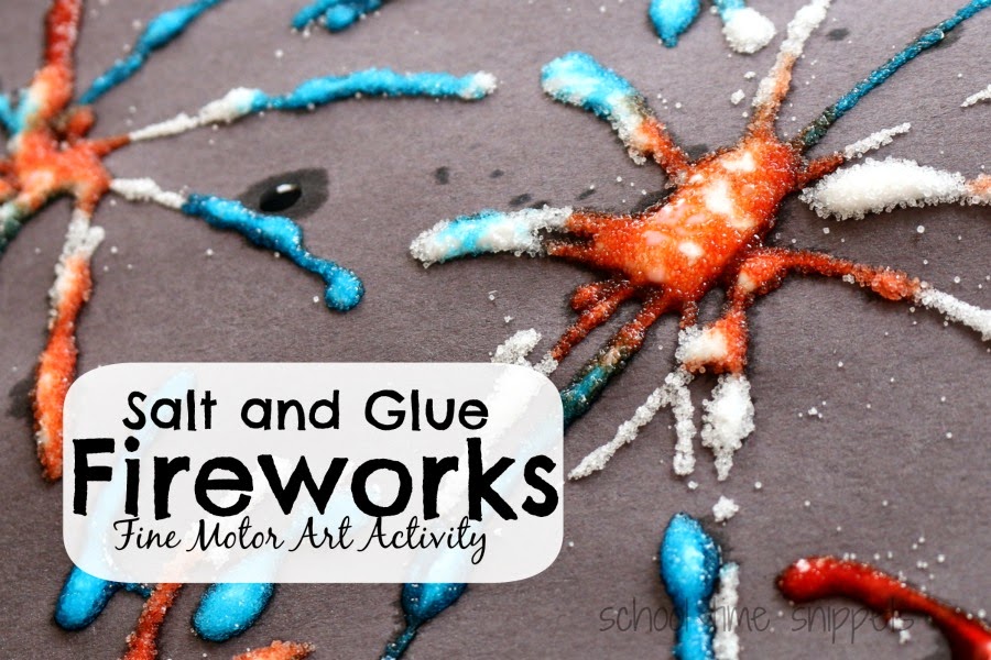 Salt Fireworks Festive Fine Motor Craft for Kids School Time Snippets