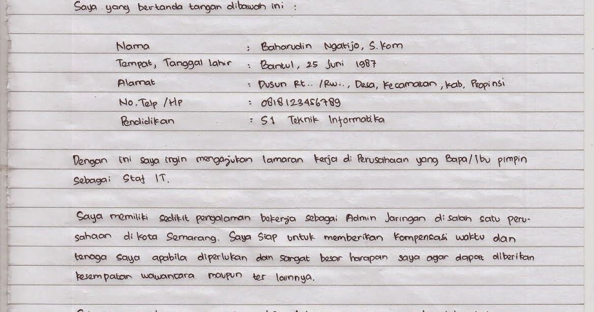 Featured image of post Surat Lamaran Kerja Pt Boyang Purbalingga Jika kalian berminat dengan lowongan kerja diatas silahkan daftarkan diri kalian dengan mengirim berkas lamaran langsung ke