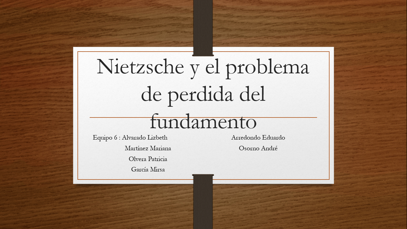 Bonfire heart Nietzche y el problema de perdida del fundamento Bonfire heart Nietzche y el problema de perdida del fundamento