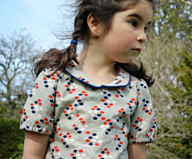 Akiko Mano, Linen cotton wool kids, button backed puffed sleeve blouse, Cookie Book, Kimberly Kight, Cotton and Steel