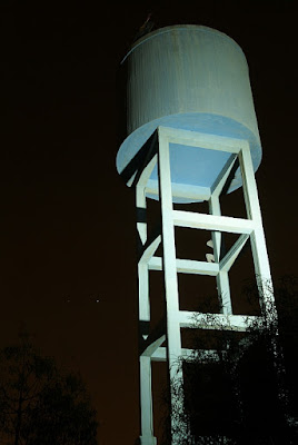 Venus and Jupiter conjunction and the old water tower Venus and Jupiter conjunction and the old water tower