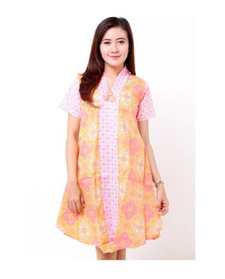 Model Dress Batik Kombinasi Brokat terbaru Model Dress Batik Kombinasi Brokat terbaru
