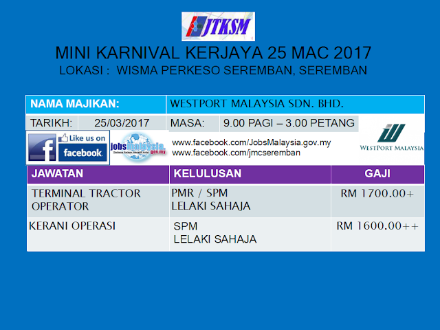 Kekosongan Jawatan Wesport Malaysia Sdn. Bhd. Pusat JobsMalaysia Negeri Sembilan